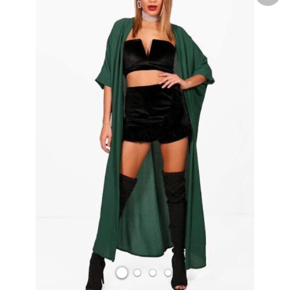 Boohoo green kimono